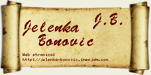 Jelenka Bonović vizit kartica